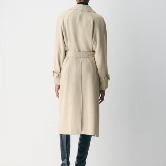 NWT Aritzia The Magnolia Trench Coat - Crepette Marcona Beige S - Picture 5 of 12